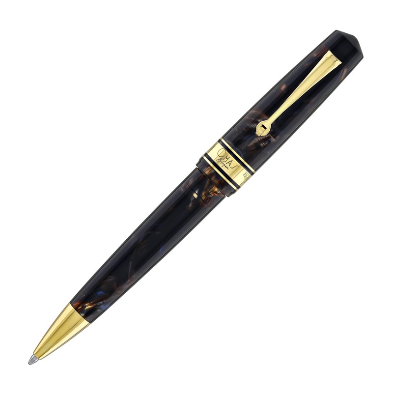 Omas Bologna Ballpoint Pen in Galassia with Gold Trim