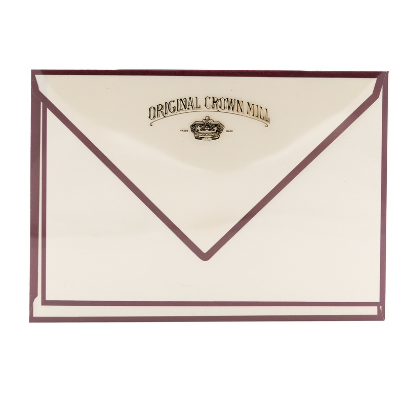 Original Crown Mill Color Edge Note Cards Cream/Grey