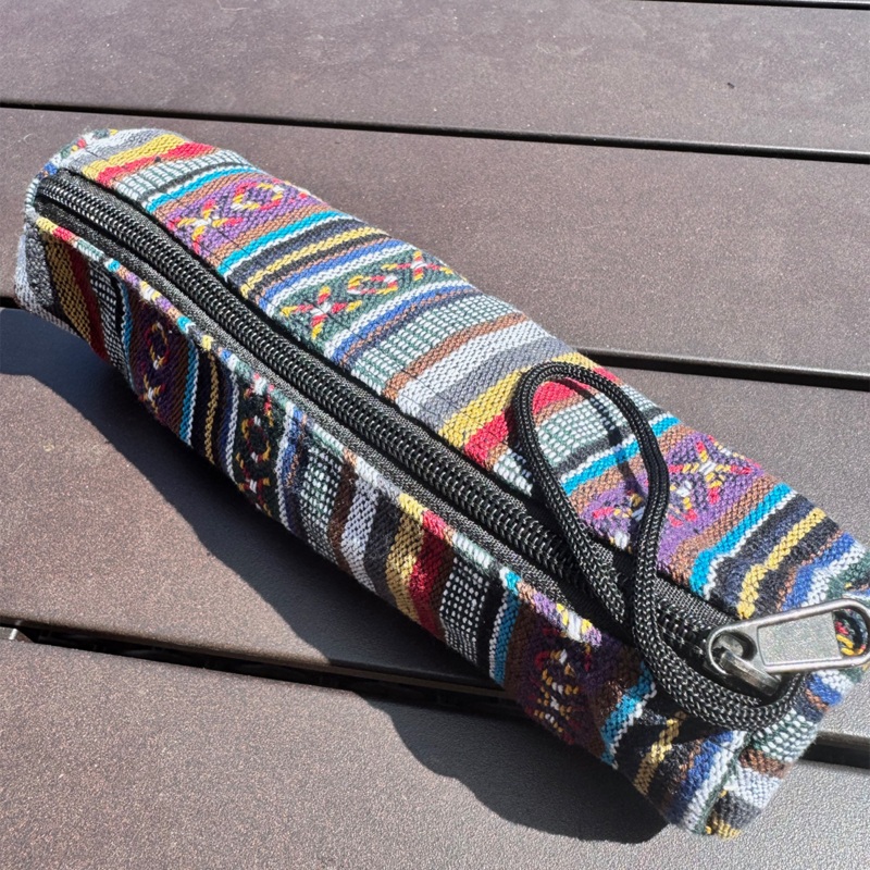 Pen Boutique Pencil Bag – Multicolor Stripe Print (Zipper Closure)