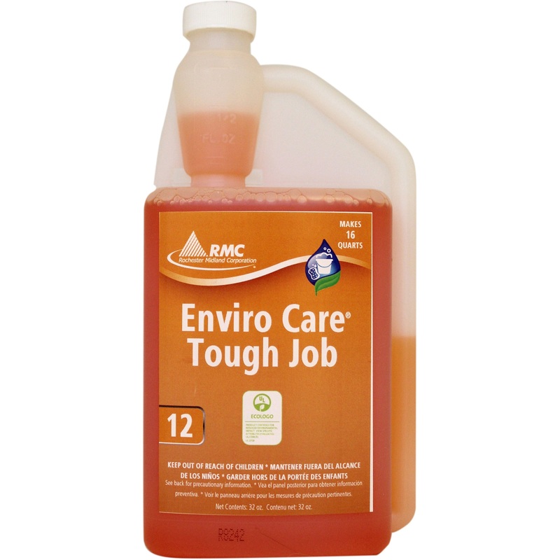 RMC Enviro Care Tough Job Cleaner – For Wall, Floor, Machinery – 32 fl oz (1 quart) – Recommended For: Grease Remover, Carbon Remover – Heavy Duty, Bio-based, Dilutable – Orange – 1 Each