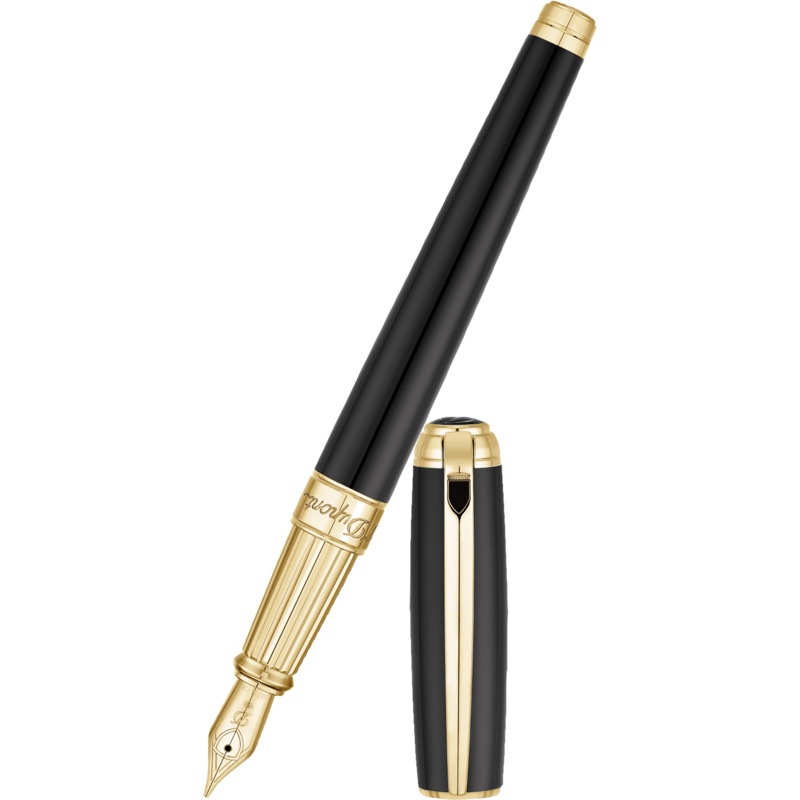 S T Dupont Line D Fountain Pen – Black Fine