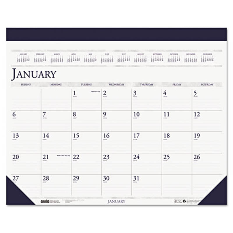 Two-Color Monthly Desk Pad Calendar, 2026 HOD-150-HD Monthly Desk Pad Calendar, 22″ X 17″
