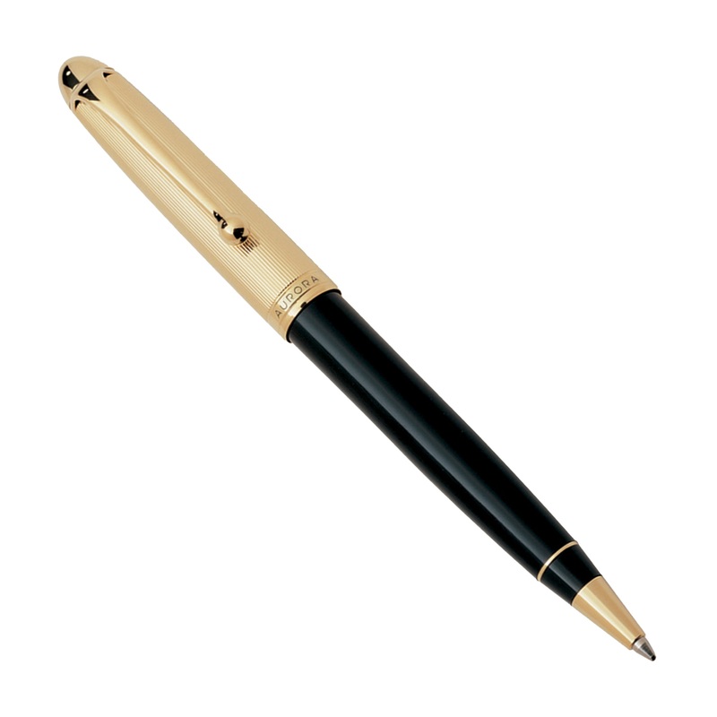 Aurora 88 Gold Plated Cap / Black Barrel Ballpoint