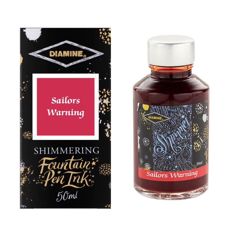 Diamine Shimmer Ink Bottle, Sailors Warning – 50ml