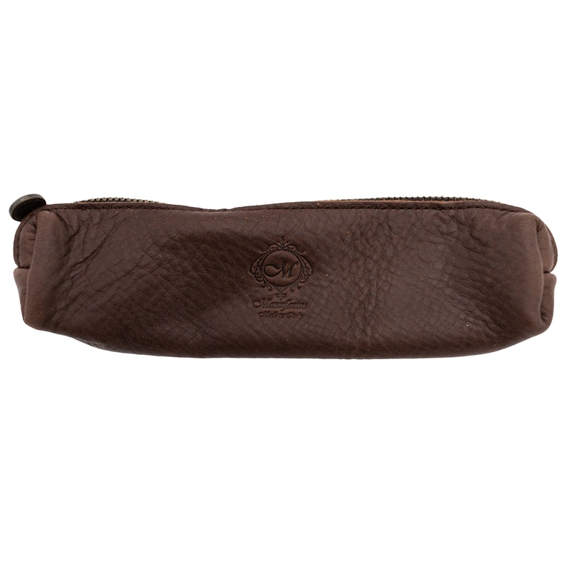 Freund Mayer – Writer’s Leather Zippered Pouch Dark Brown