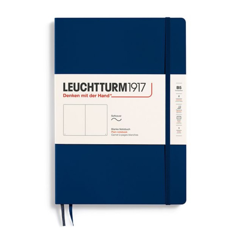 Leuchtturm1917 Composition B5 Softcover Plain Notebook – Navy