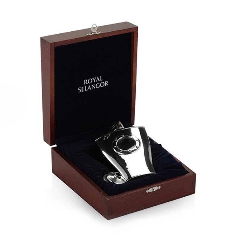 Royal Selangor Shipflask Hip Flask in Wooden Gift Box