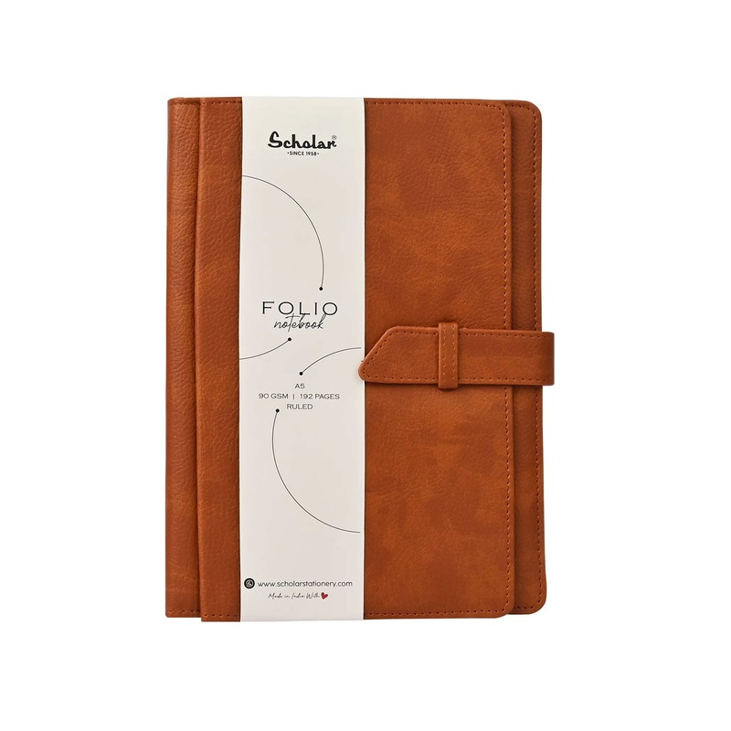 Scholar Folio Tan Notebook – A5, Ruled