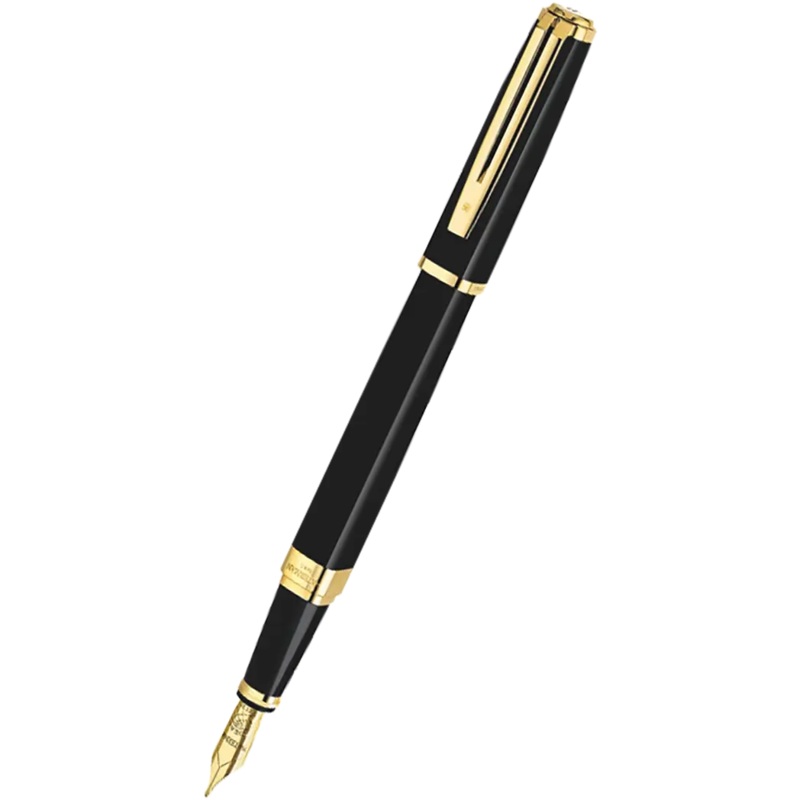 Waterman Exception Slim Fountain Pen – Black – Gold Trim Fine