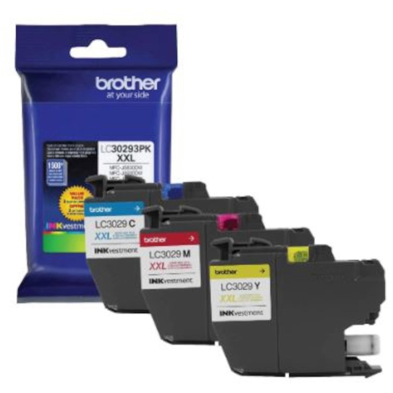 Brother INKvestment LC30293PK Original Inkjet Ink Cartridge – Cyan, Magenta, Yellow – 3 / Pack – 1500 Pages (Per Cartridge)