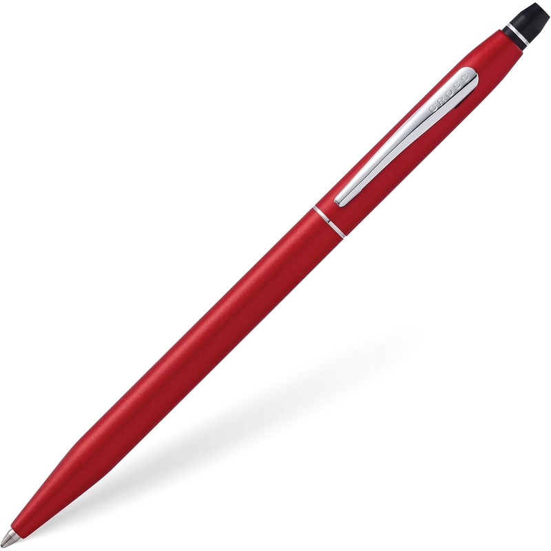 Cross Click Ballpoint Pen, Metallic Red & Chrome