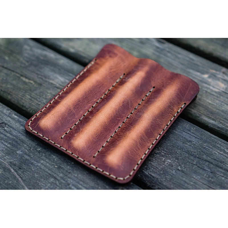 Galen Leather Co. Triple Pen Pouch  – Crazy Horse Tan