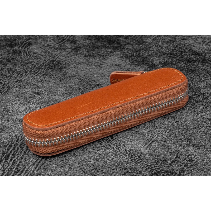 Galen Leather Co. Zippered Single Pen Case For Kaweco – Brown