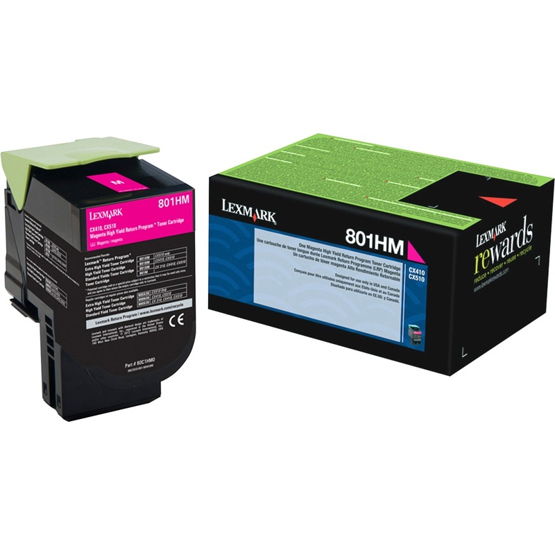 Lexmark Unison 801HM Original High Yield Laser Toner Cartridge – Magenta – 1 Each – 3000 Pages Magenta