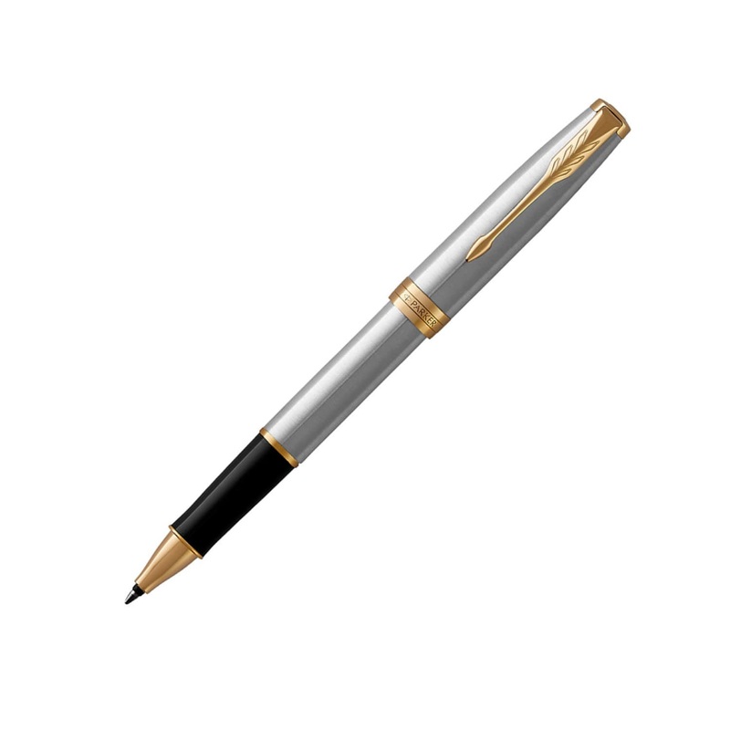 Parker Sonnet Rollerball Pen in Stainless Steel with Gold Trim