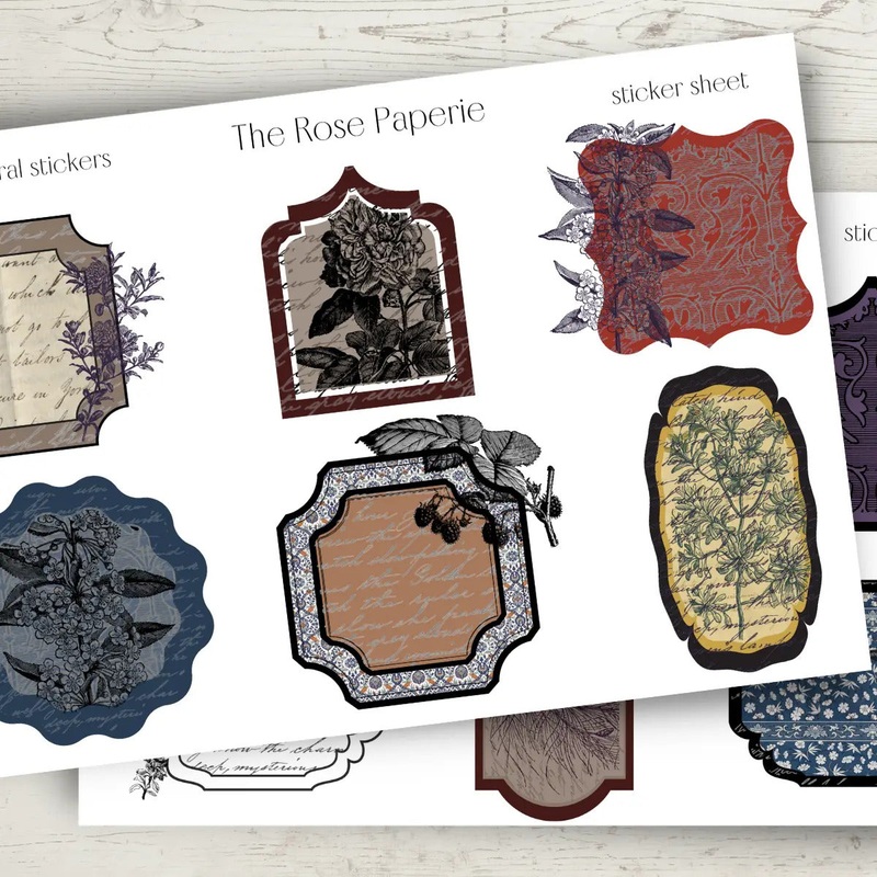 Rose Paperie – Victorian Floral Sticker Sheet Set