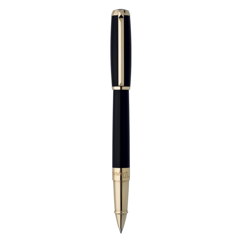 S.T.Dupont Elysee Black lacquer Gold Rollerball Pen 412574 Black