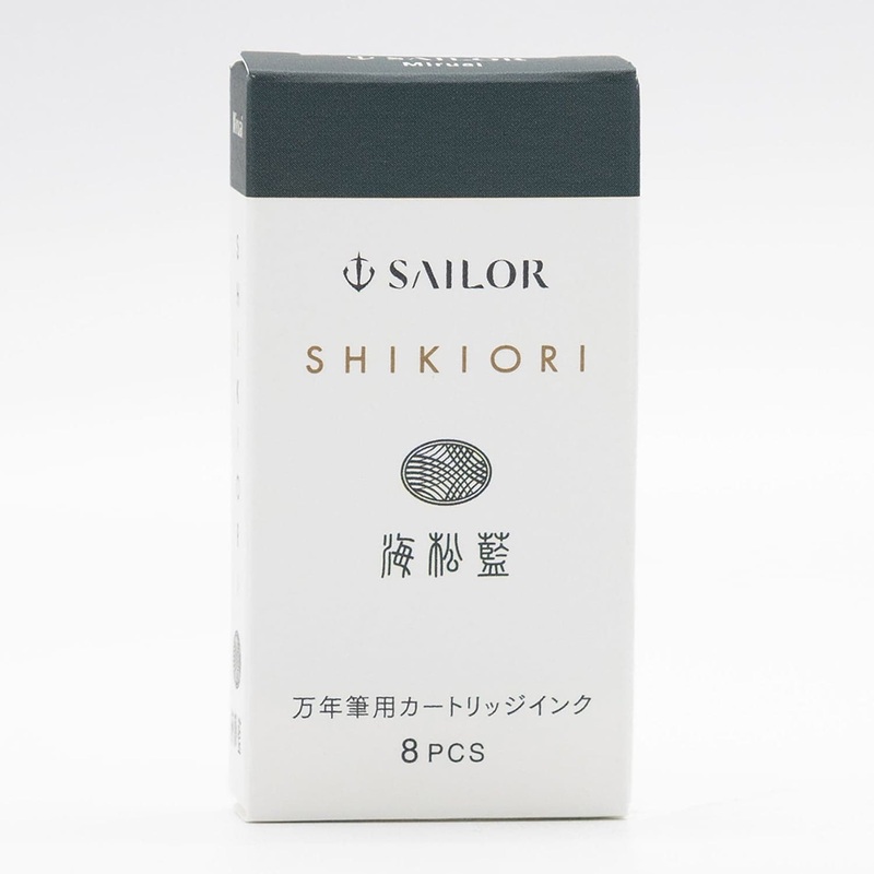Sailor Four Seasons Shikiori Ink Cartridges in Miruai (Seaweed Indigo) Pack of 8