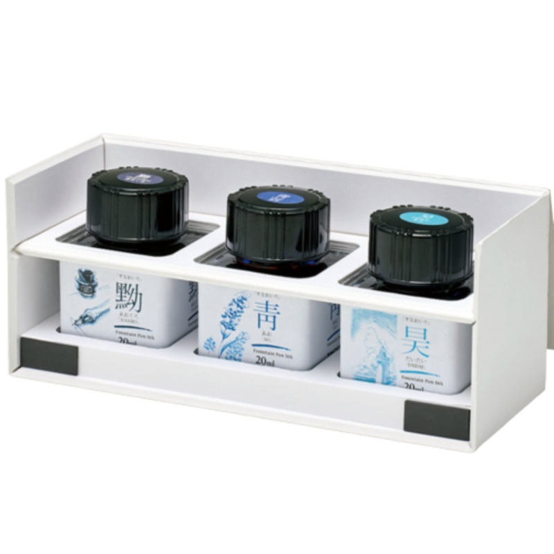 Taccia Mini Ink Bottle Set – Sunao-Iro – Basic Blue – 20ml