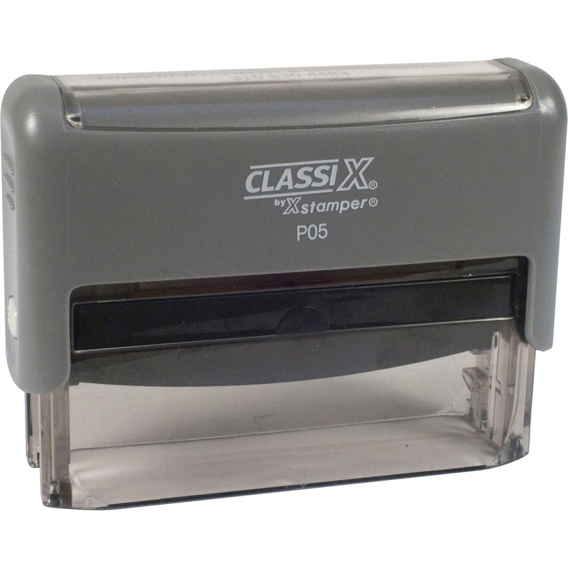 Xstamper Classix Custom Address Stamps – Custom Message Stamp – 0.31″ Impression Width x 2.75″ Impression LengthPlastic, Rubber – 1 Each