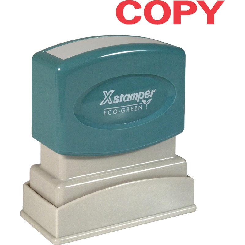Xstamper Eco-Green COPY Title Stamp – Message Stamp – COPY – 0.50″ Impression Width x 1.62″ Impression Length – 100000 Impression(s) – Red – Recycled – 1 Each
