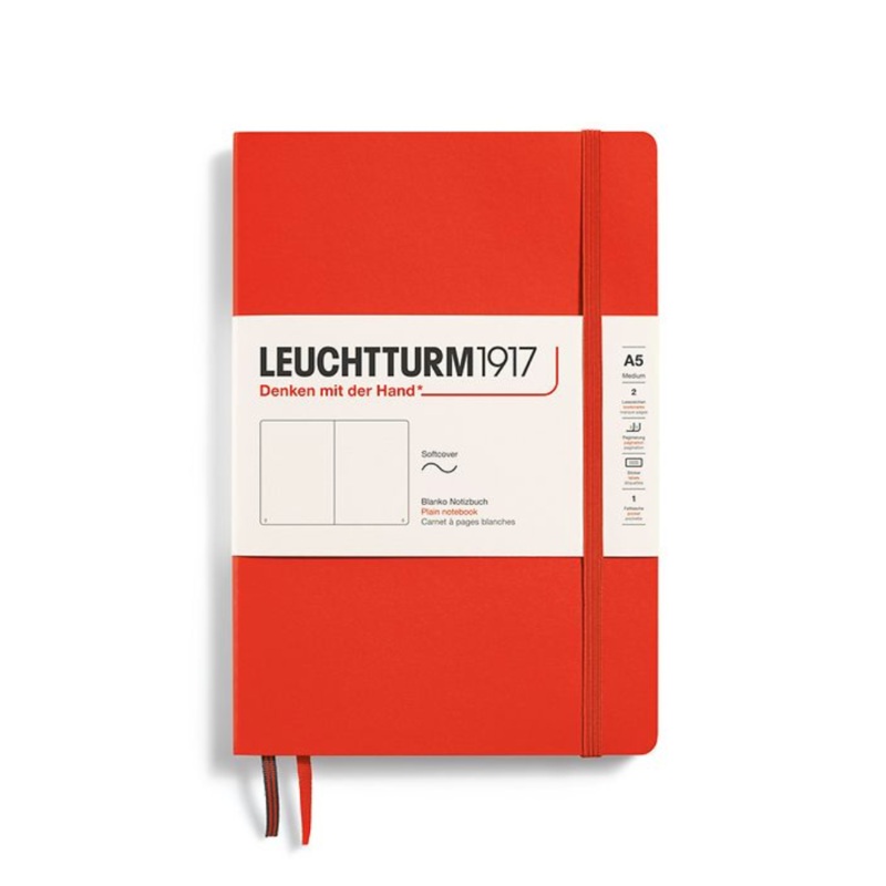 Leuchtturm1917 A5 Medium Softcover Plain Notebook – Lobster