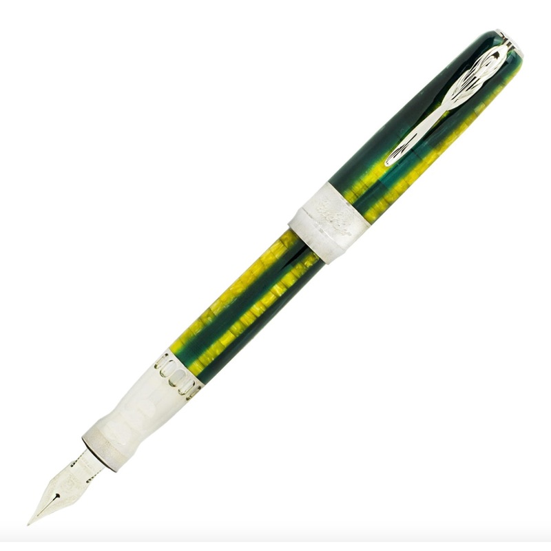 Pineider Arco Fountain Pen – Bysantium Trimpalladium Lemon & Grass Extra Fine