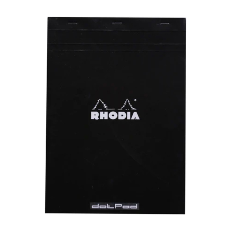 Rhodia #18 Top Staplebound A4 Dot Grid Notepad – Black