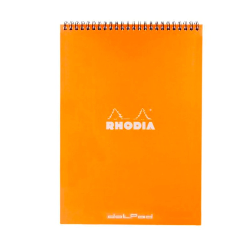 Rhodia #18 Top Wirebound Dot Grid A4 Notepad – Orange