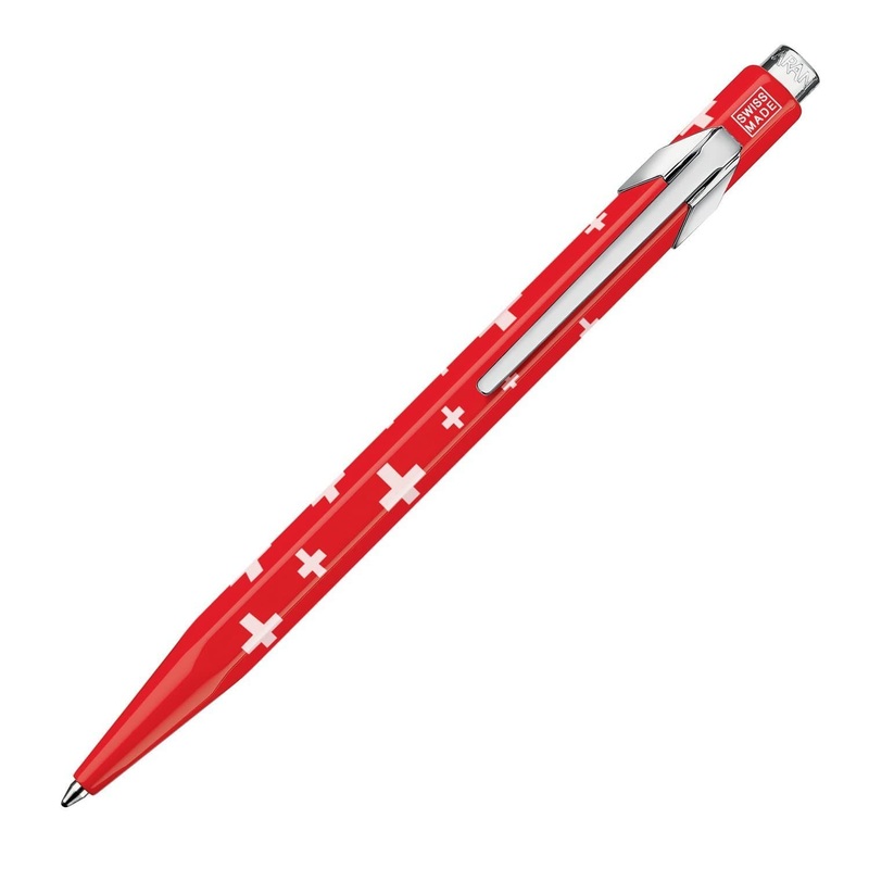 Caran d’Ache 849 Totally Swiss Ballpoint Pen in Red with White Cross Design