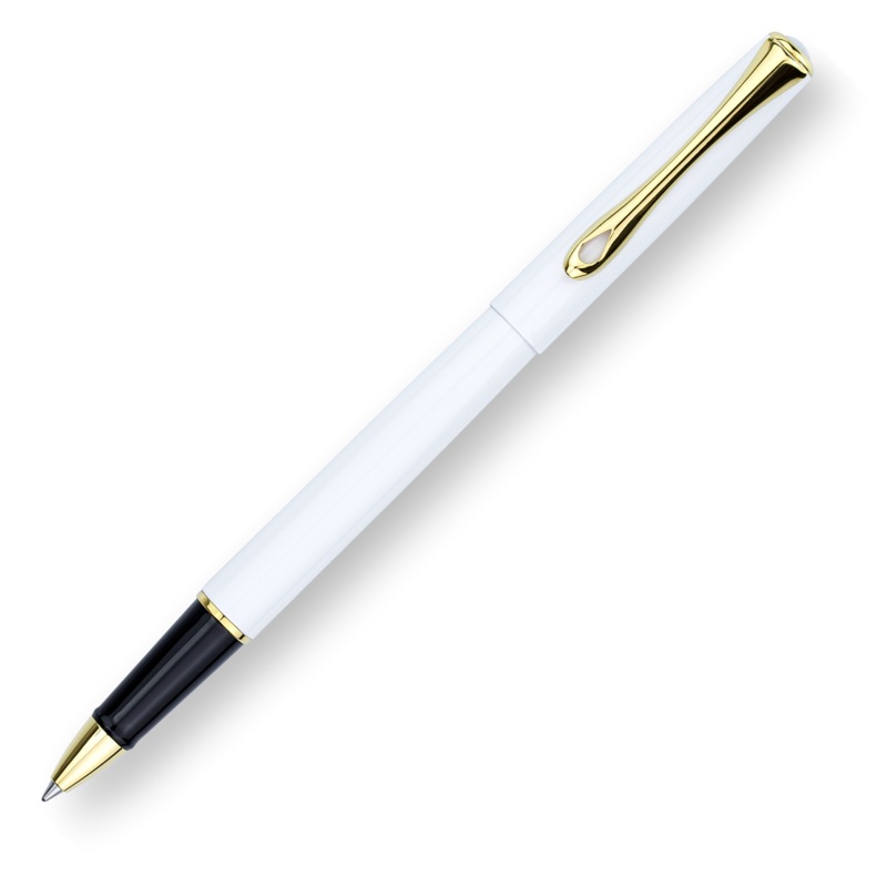 Diplomat Traveller Rollerball Pen, Snow White & Gold