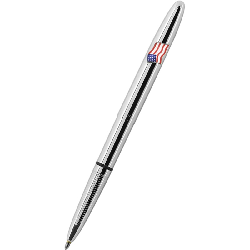 Fisher Space Pen Chrome Bullet with American Flag Ballpoint Pen