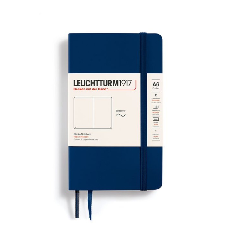 Leuchtturm1917 A6 Pocket Softcover Plain Notebook – Navy