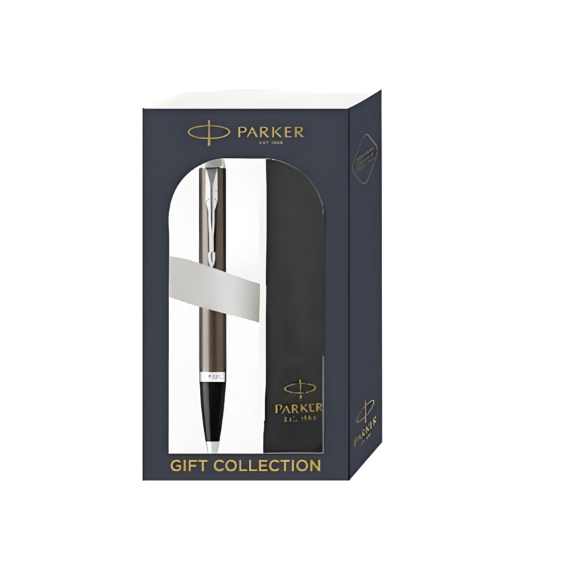 Parker IM Dark Espresso CT Ball Pen with Gift Set Pen Sleeve