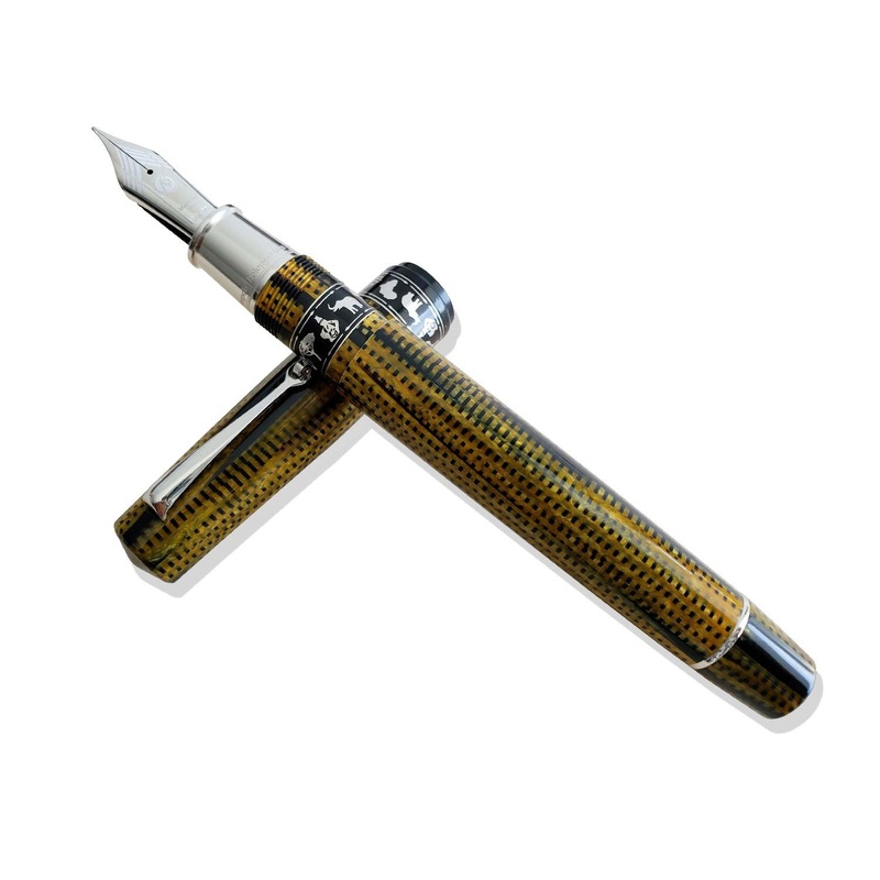 ASC Bespoke Bologna Extra Fountain Pen, Africa Burkina -18K Gold Nib Medium Flex