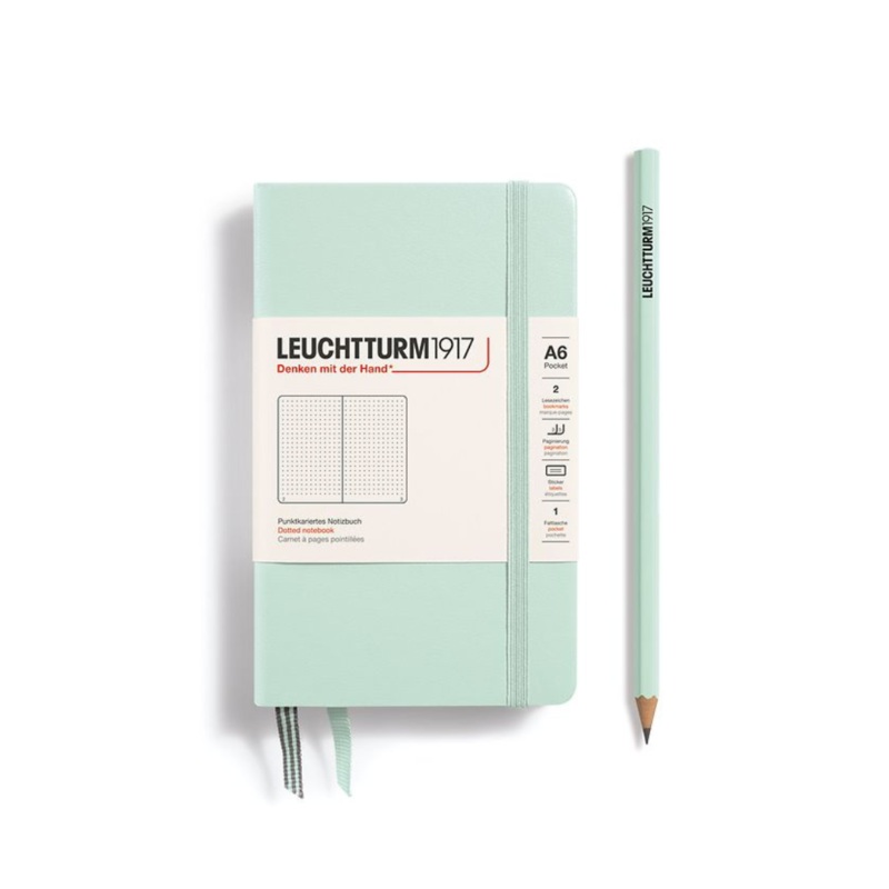 Leuchtturm1917 A6 Pocket Hardcover Notebook – Dotted / Mint Green