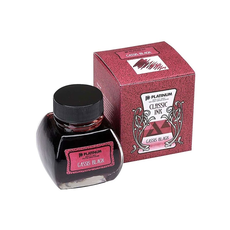 Platinum Classic Cassis Black Ink Bottle, Red – 60ml