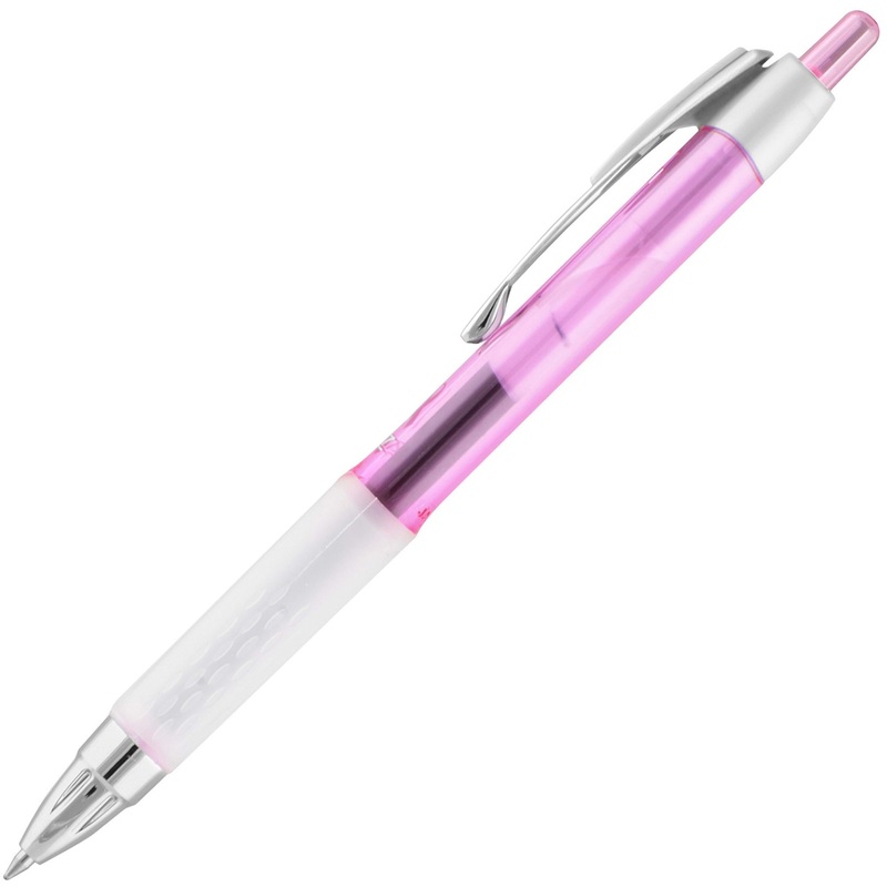 uniball 207 Pink Ribbon Gel Pens – 0.7 mm Medium Pen Point – Refillable – Retractable – Black Ink – Gel-based – Pink Barrel – 1 Each