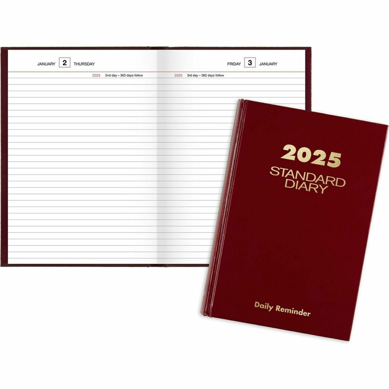 At-A-Glance Standard Diary Reminder – Small – Business – Julian Dates – Daily – 12 Month – January 2025 to December 2025 – 1 Day Single Page Layout – 5 3/4″ x 8 1/4″ Sheet Size – White Sheet – Case Bound – Vinyl, Faux Leather – Red Cover – Address Directo