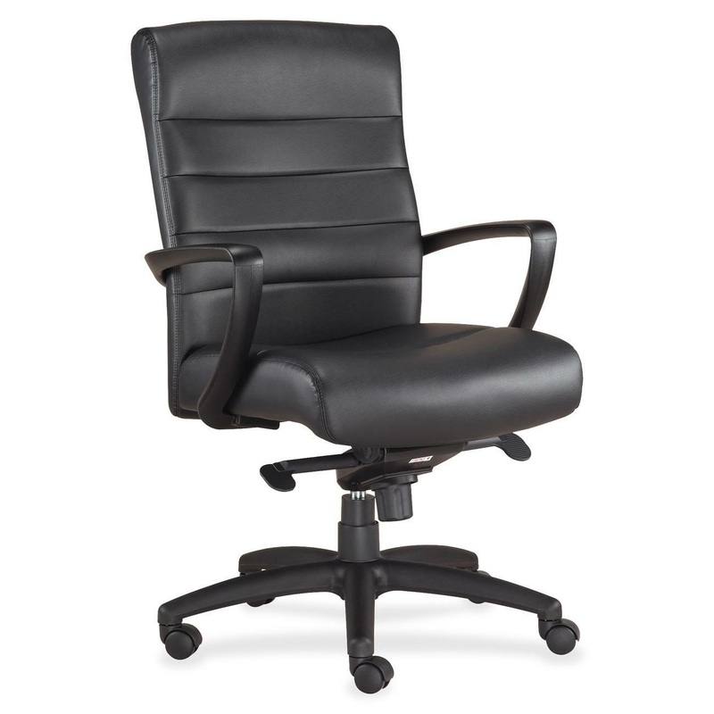 Eurotech Manchester Mid Back Executive Chair – Black Seat Color – Leather Seat Material – Black Back Color – Leather Back Material – Steel Frame Material – 5-star Base – 1 Each