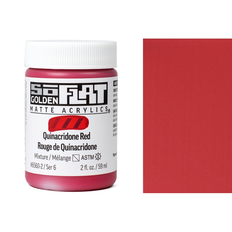 Golden SoFlat Matte Acrylics, Quinacridone Red