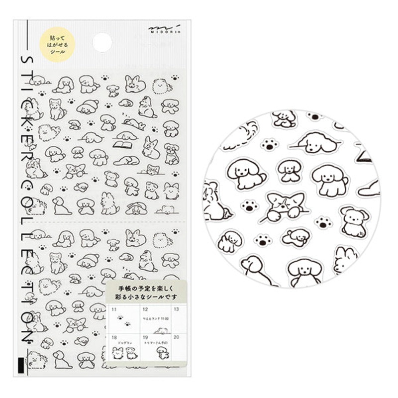Midori Notebook Stickers – Dog – Small
