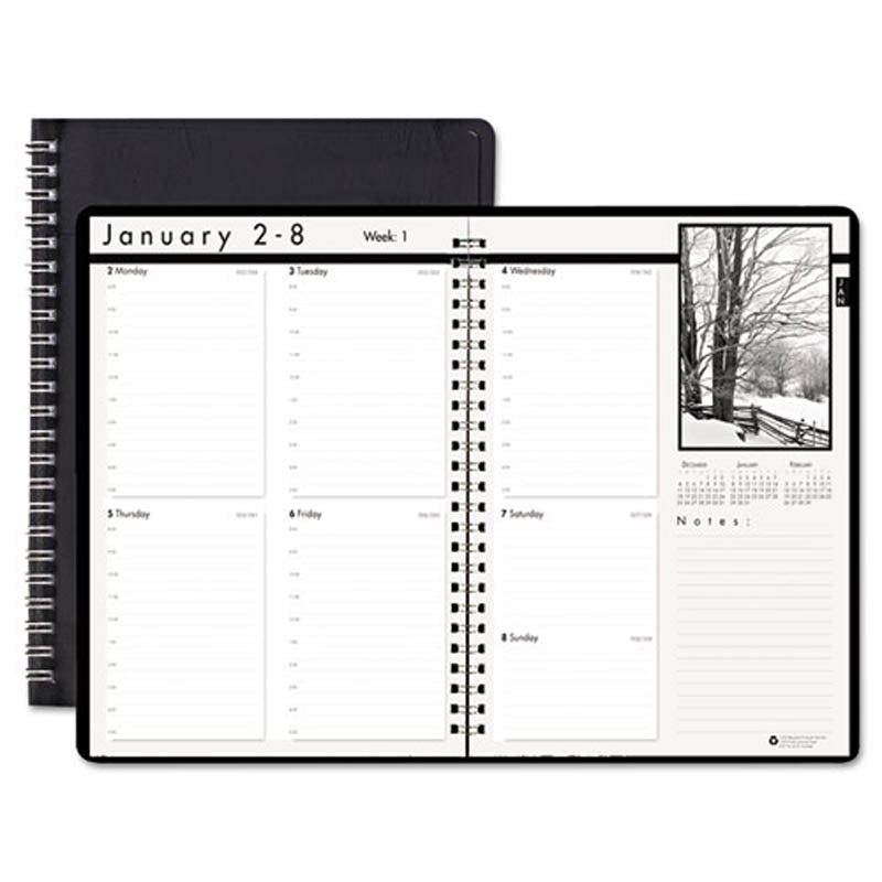 Weekly Planner w/Black & White Photos, 8 1/2″ X 11″, Black, 2026