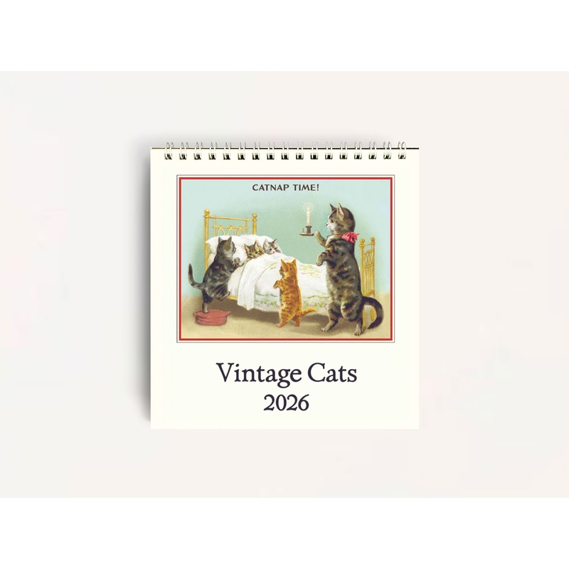 Cavallini 2026 DESK Calendar – Vintage Cats