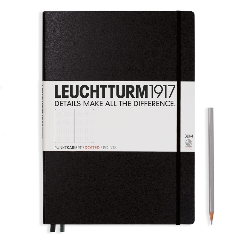 LEUCHTTURM1917 Notebook Hardcover Master Slim(A4+) 123p Dotted – Black