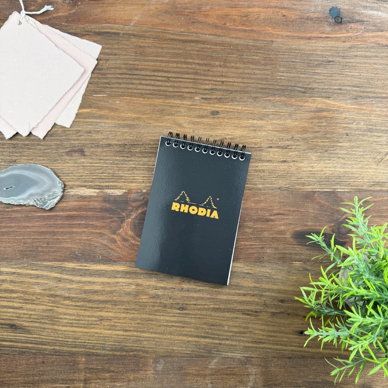 Rhodia Wirebound Notepad – Graph 80 sheets – 4 x 6 – Black cover