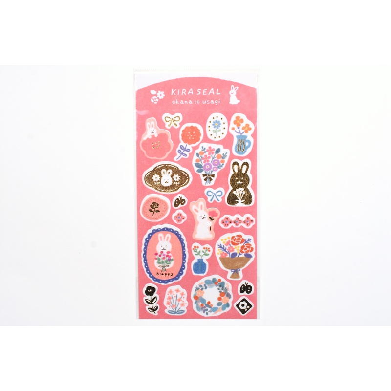 Furukawa Kira Seal Sticker – Flower and Rabbit