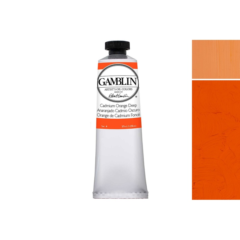 Gamblin Artist’s Oil Colors, Cadmium Orange Deep 37 mL tube