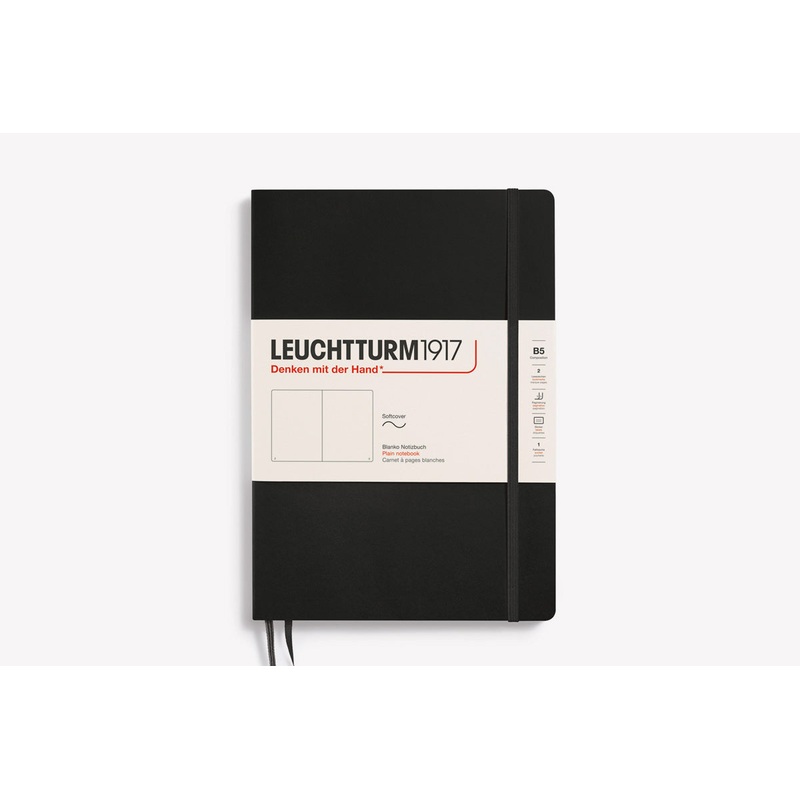LEUCHTTURM1917 (B5) Softcover Notebook – Blank Black