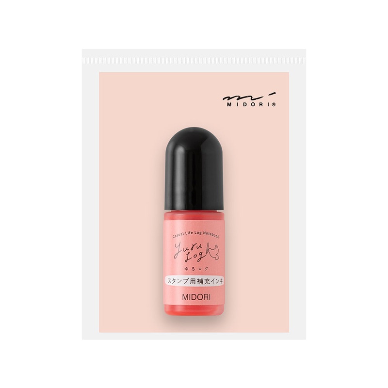 Midori Yuru Log Stamp Pre-inked Refill Ink – Pink